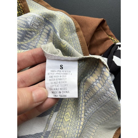 Minaa Monroe Safari Blouse. Silky Feel. Size Small. - Picture 5 of 5